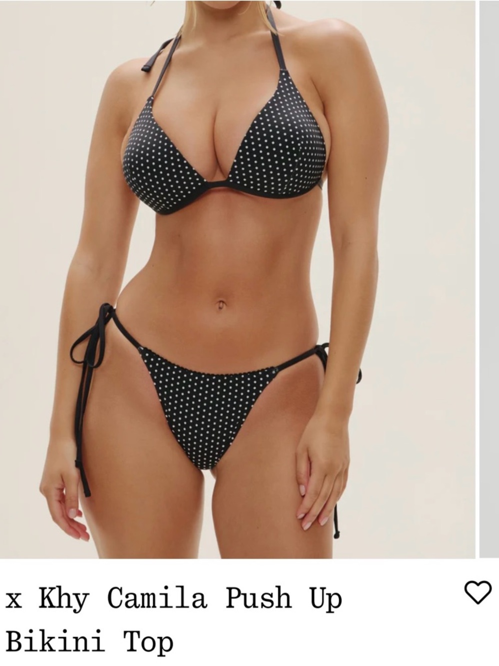 KHY Frankie's Bikinis Black Polka Dot Triangle Bikini Set